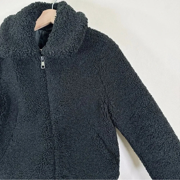 Banana Republic Sherpa  Bomber Jacket Black Color - Picture 5 of 16